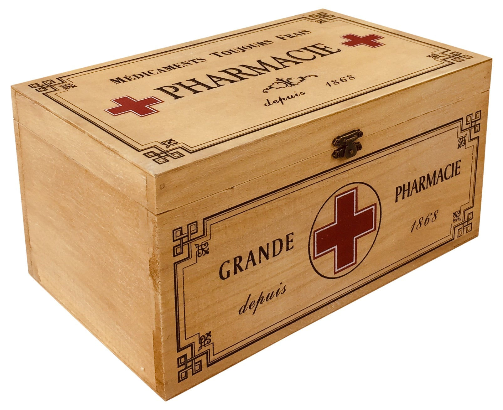 Vintage Style Wooden Pharmacie Box 30cm Shipping furniture UK