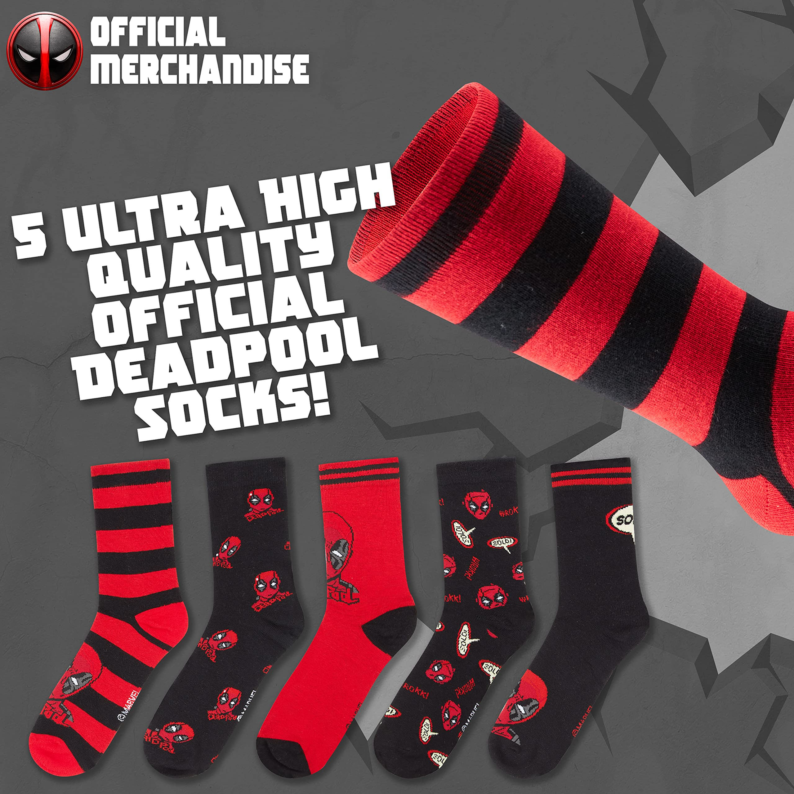 Unleash Your Superhero Style with Marvel Men's Sock Multipack feat. Deadpool