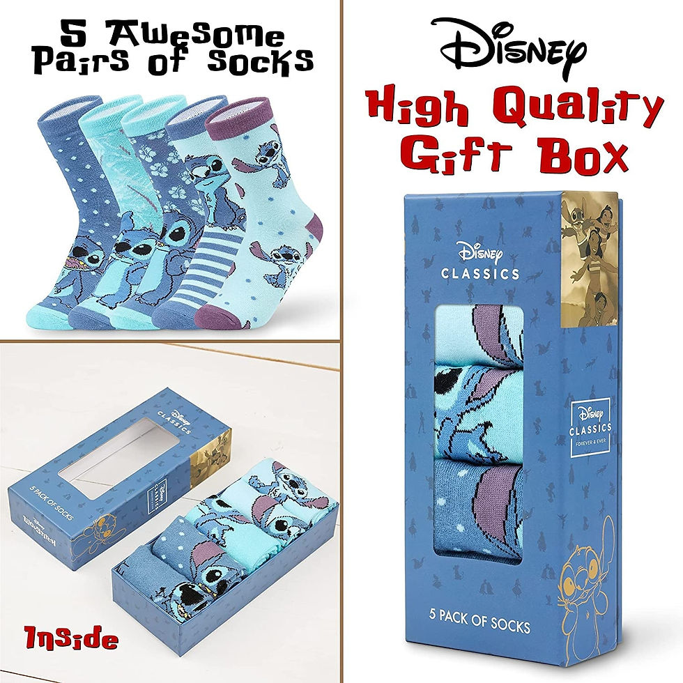 Thumbnail: Womens Socks, Stitch 5 Pack Crew Socks, Stitch Gifts
