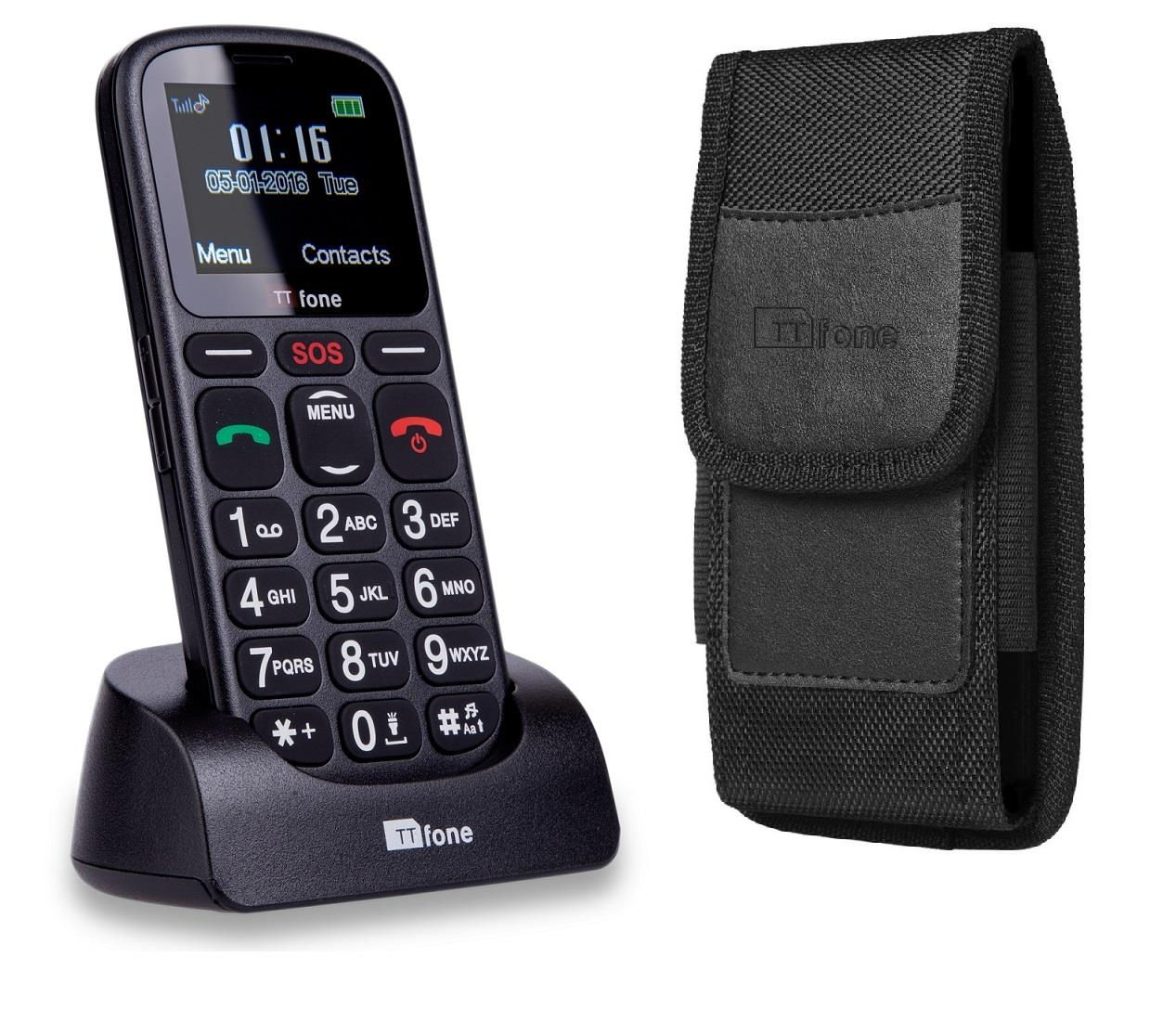 TT100 Comet Big Button Mobile Phone Eldery & SOS Button & CB4 Nylon Holster Case