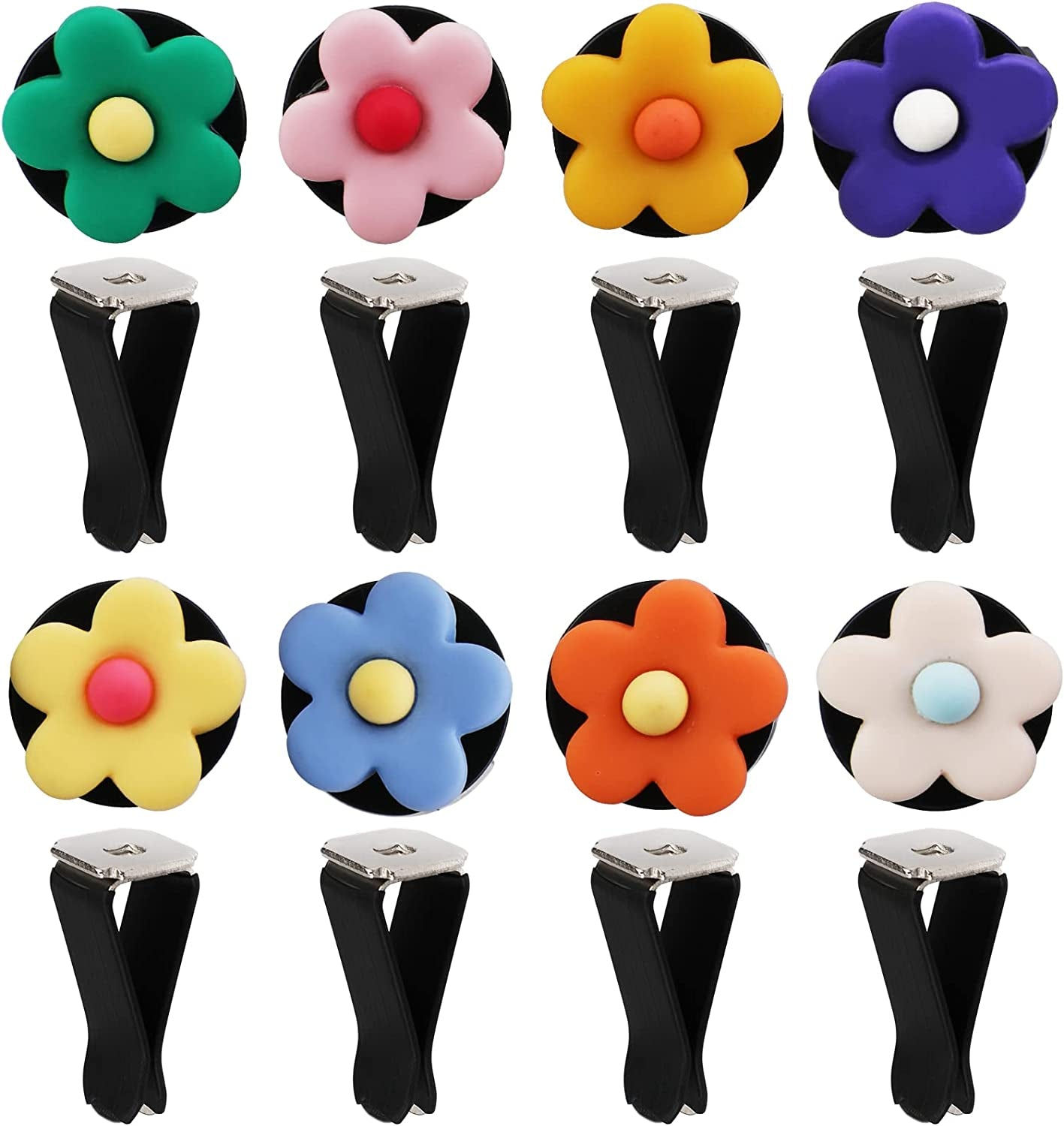 Flower Power: 8Pcs Colorful Decorative Car Air Vent Clips