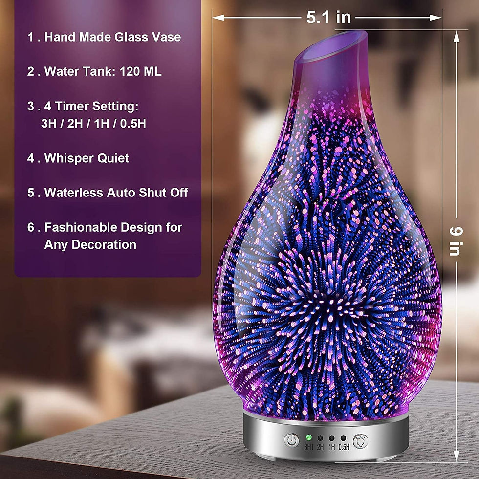 Thumbnail: Essential Oil Diffuser 3D Glass Aromatherapy Ultrasonic Humidifier, 7 Colors LED
