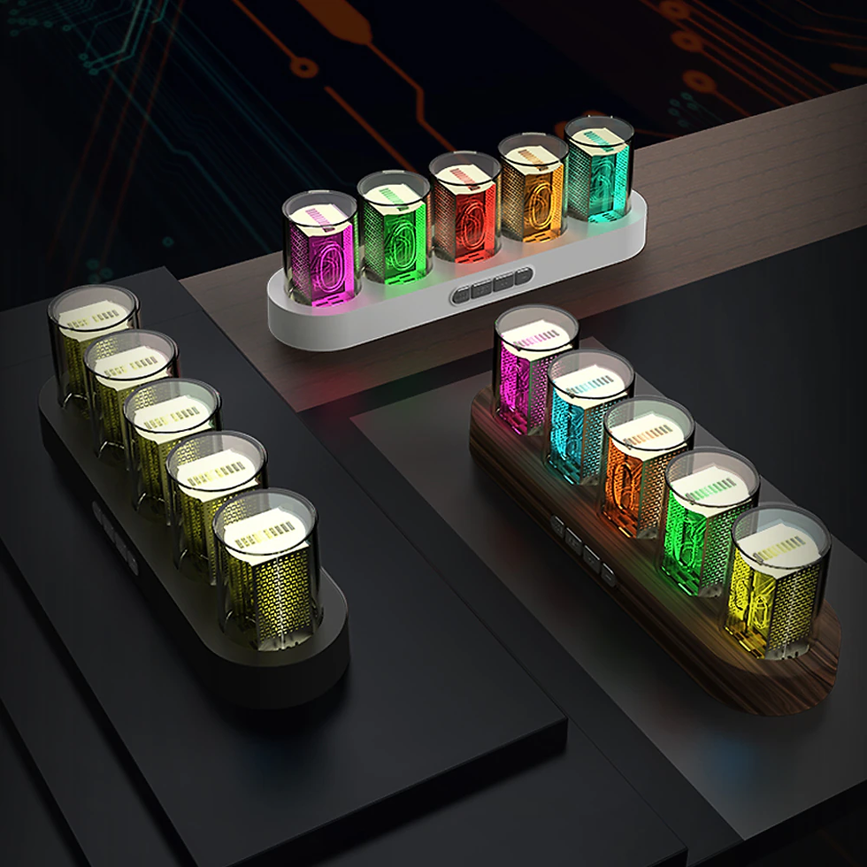 Thumbnail: Digital Tube Clock with RGB LED Glows for Gaming Desktop Decoration Novelty Gift