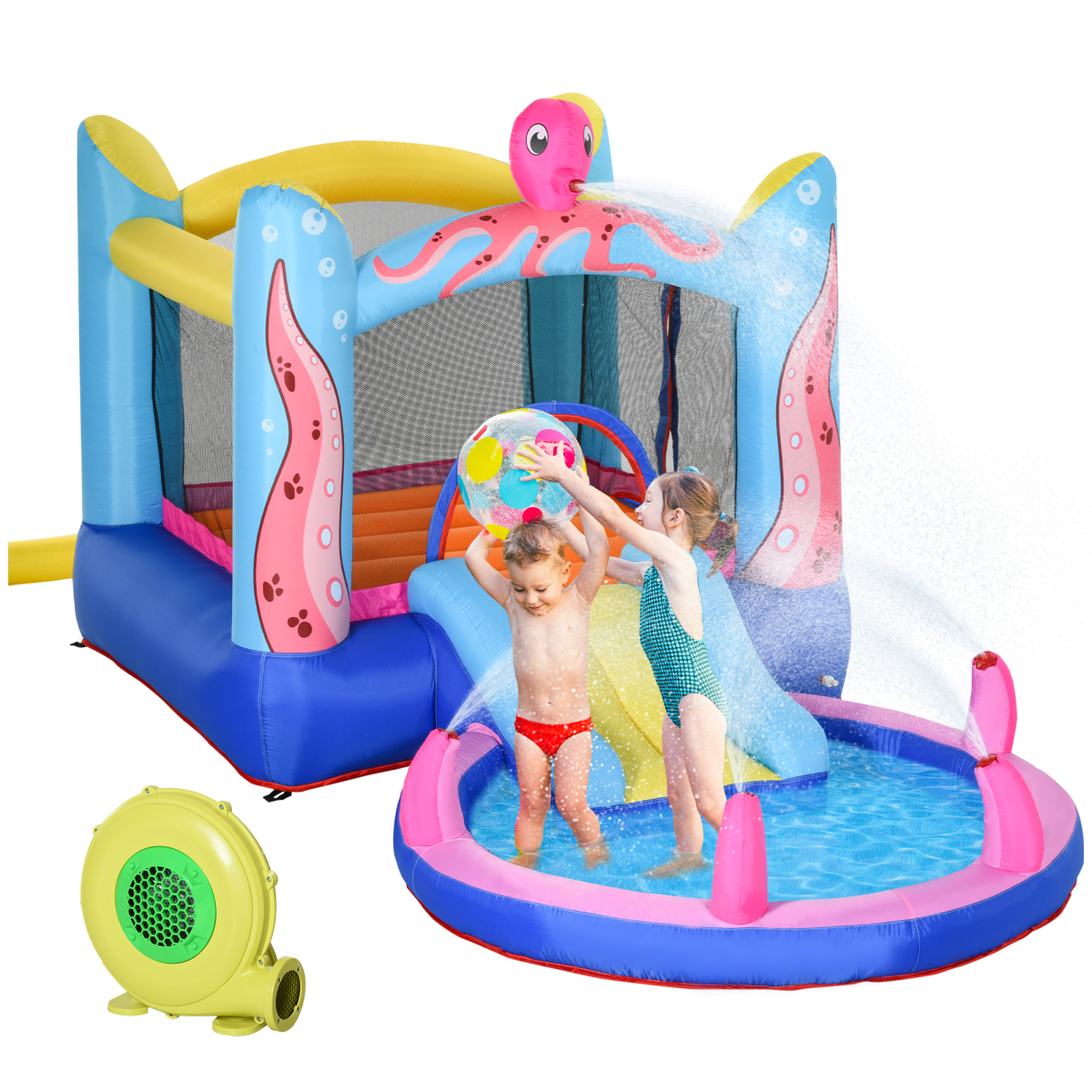 Inflatable Bouncy Castle with Slide, Pool & Blower – 3.6m
