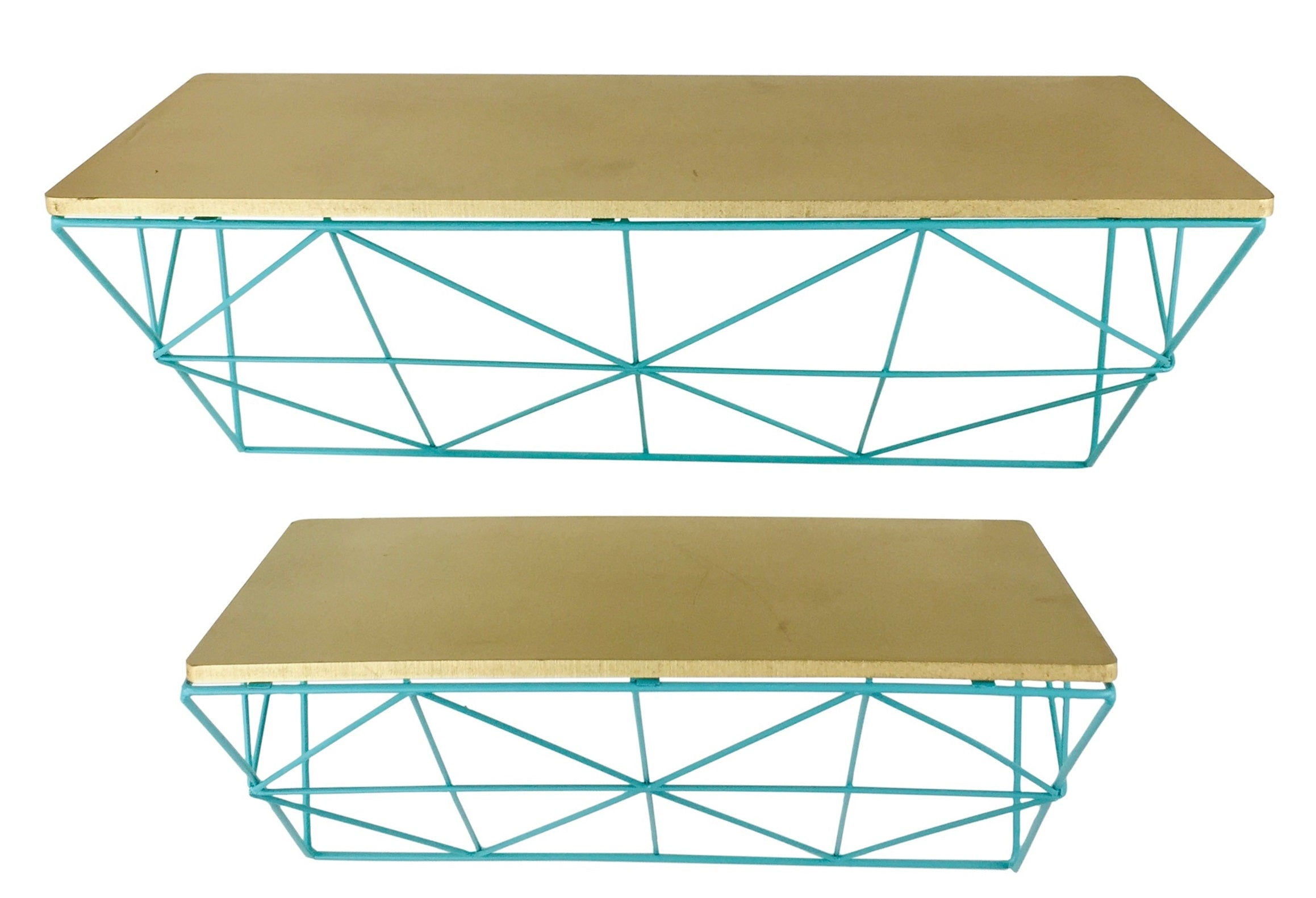 Teal & Copper Wire Shelve Shipping furniture UK