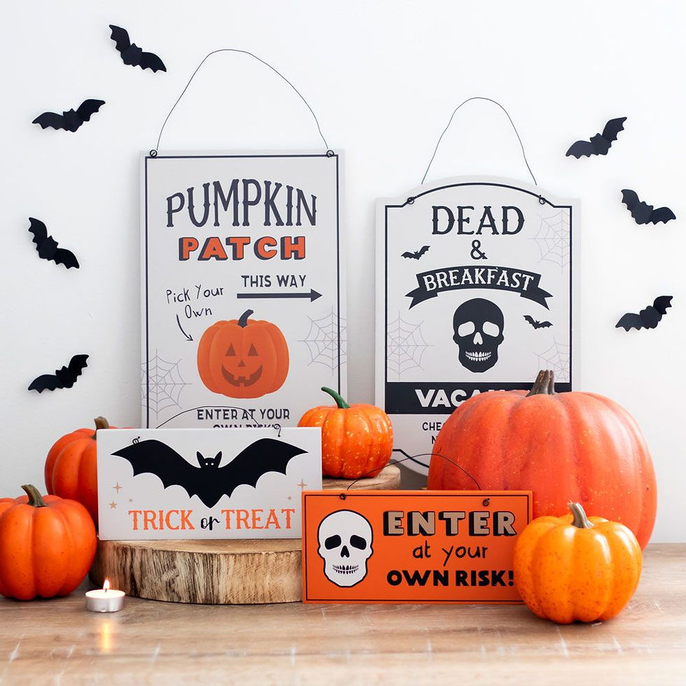 Thumbnail: Trick or Treat Bat Hanging Sign