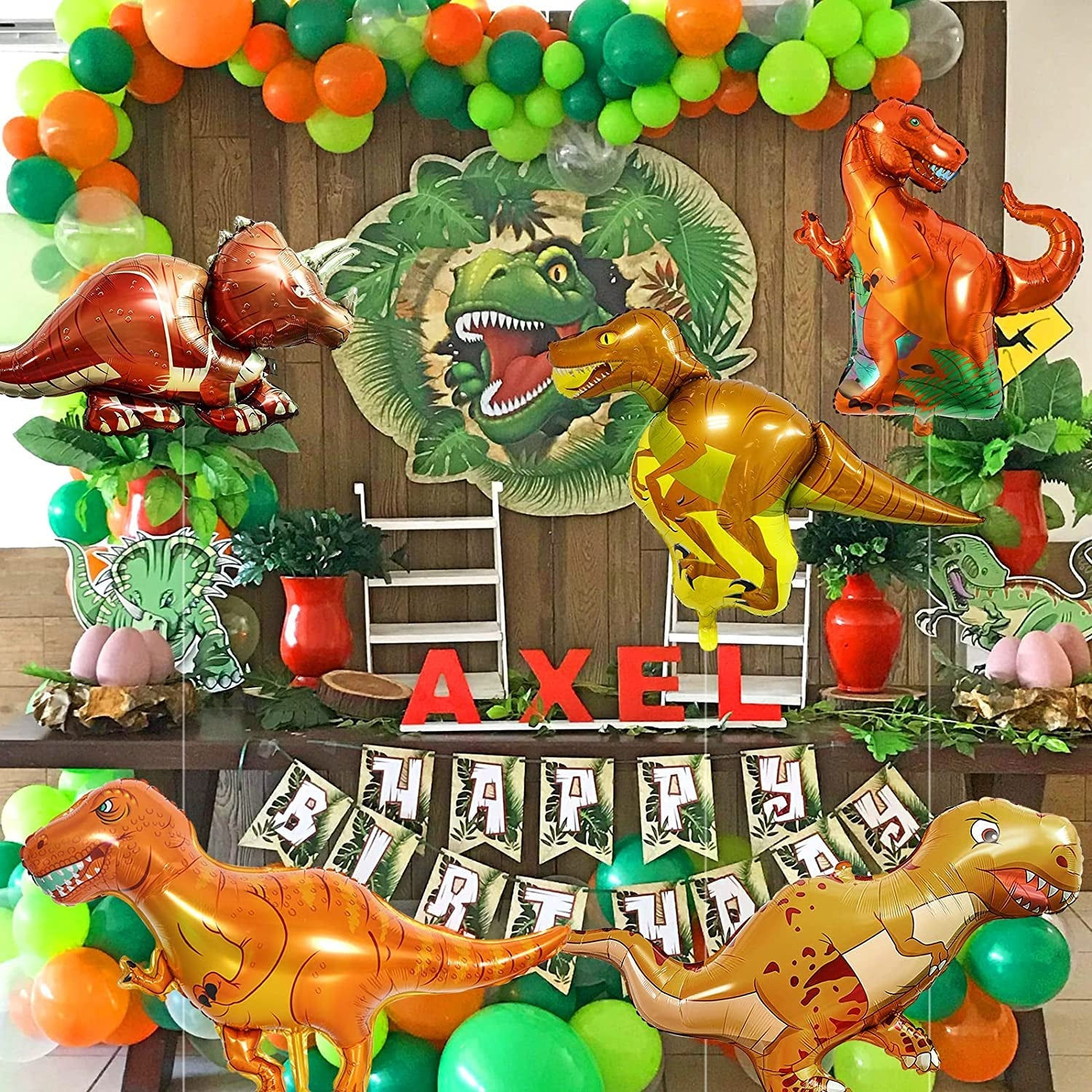 Dinosaur Helium Balloons, Large Foil Balloons Dinosaur for Kids Girls Boys, Tyra