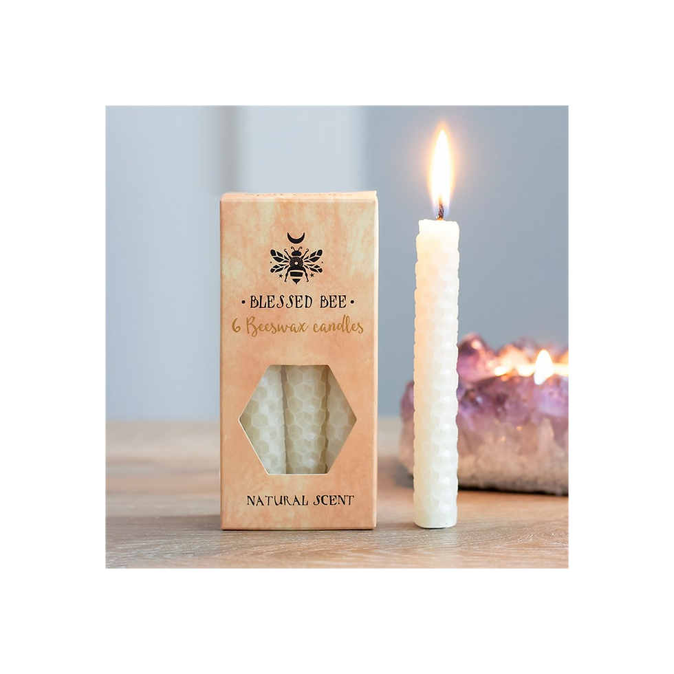 Thumbnail: Set of 6 Cream Beeswax Spell Candles