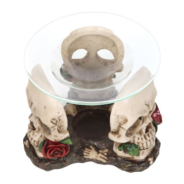 Thumbnail: Resin and Glass Skull Rose Oil Burner