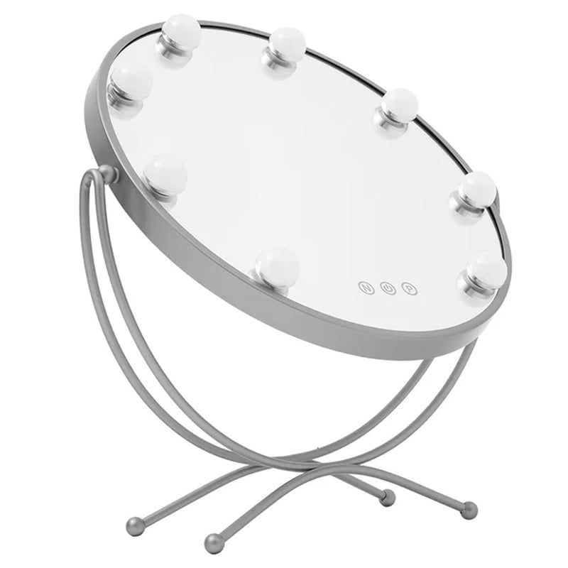 Thumbnail: Yessenia round LED Metal Floor Mirror