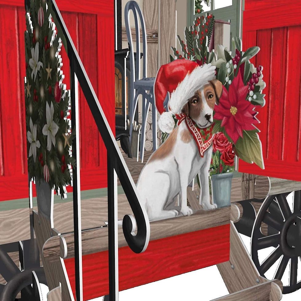 Thumbnail: Christmas Caboose 3D Pop-Up Christmas Card with Large Message Tag