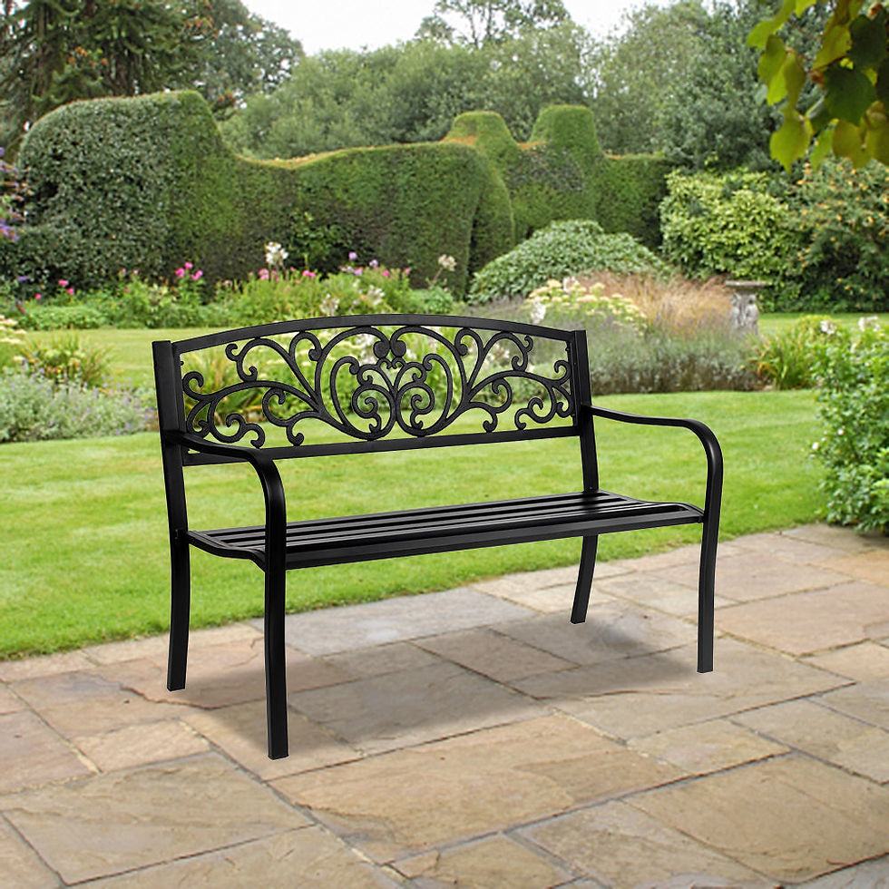 Thumbnail: 50" Iron Outdoor Courtyard Decoration Park Leisure Bench