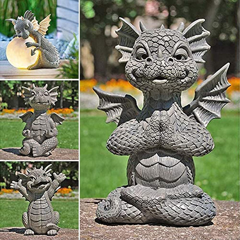Thumbnail: Garden Dragon Meditated Statue,Figurine Garden Statue Sculpture,Collecting 16cm