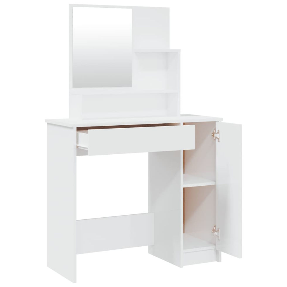 Thumbnail: Dressing Table Set White 86.5x35x136 cm