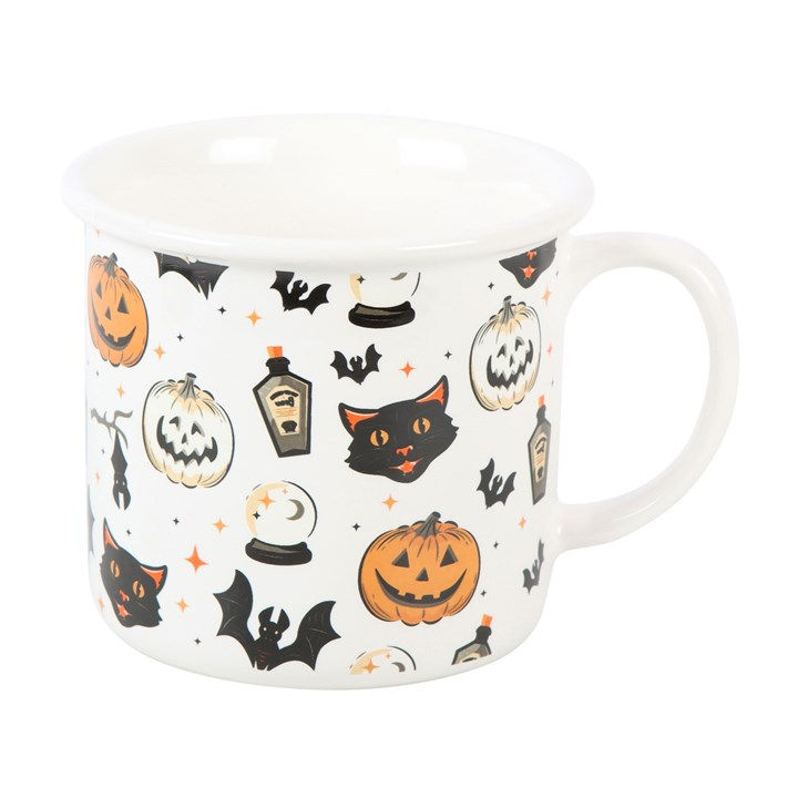 Thumbnail: Spooky Cat and Pumpkin Print Mug
