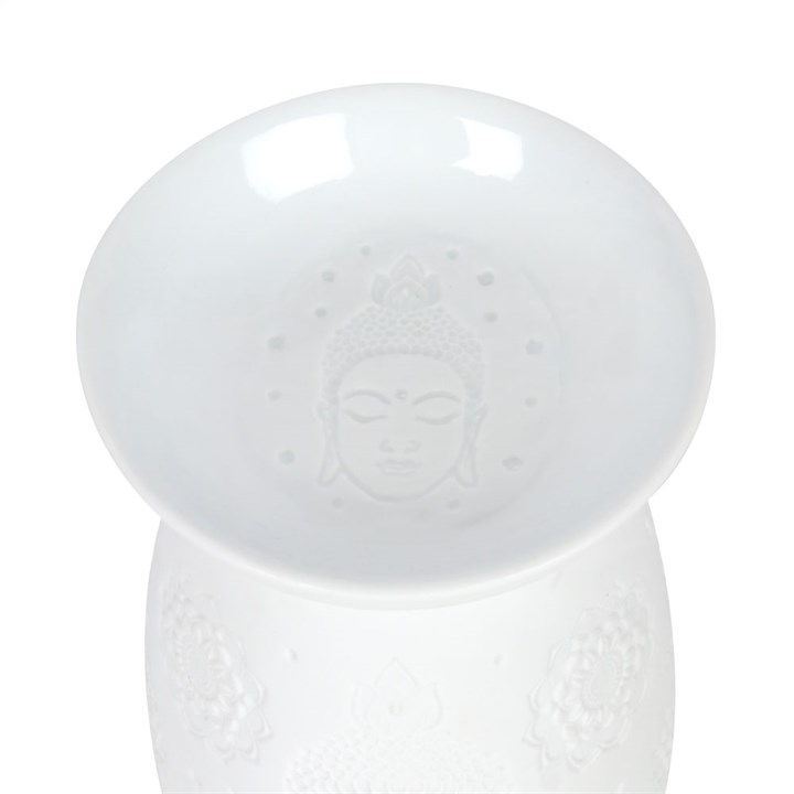 Thumbnail: White Ceramic Buddha Face Oil Burner