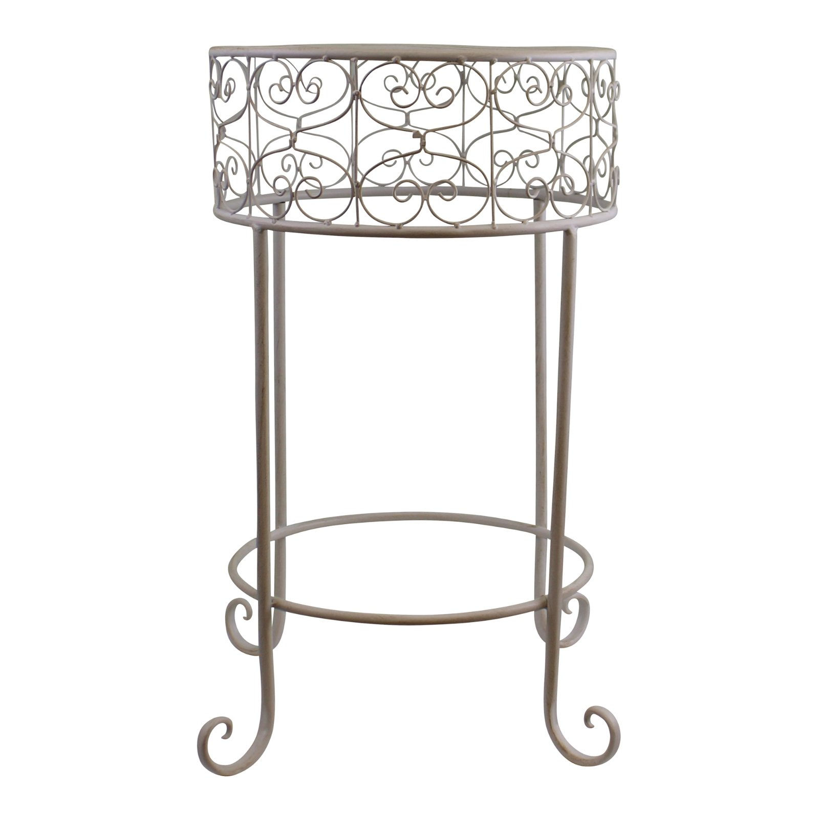 Cream Scroll Metal Plant Stand Shipping furniture UK