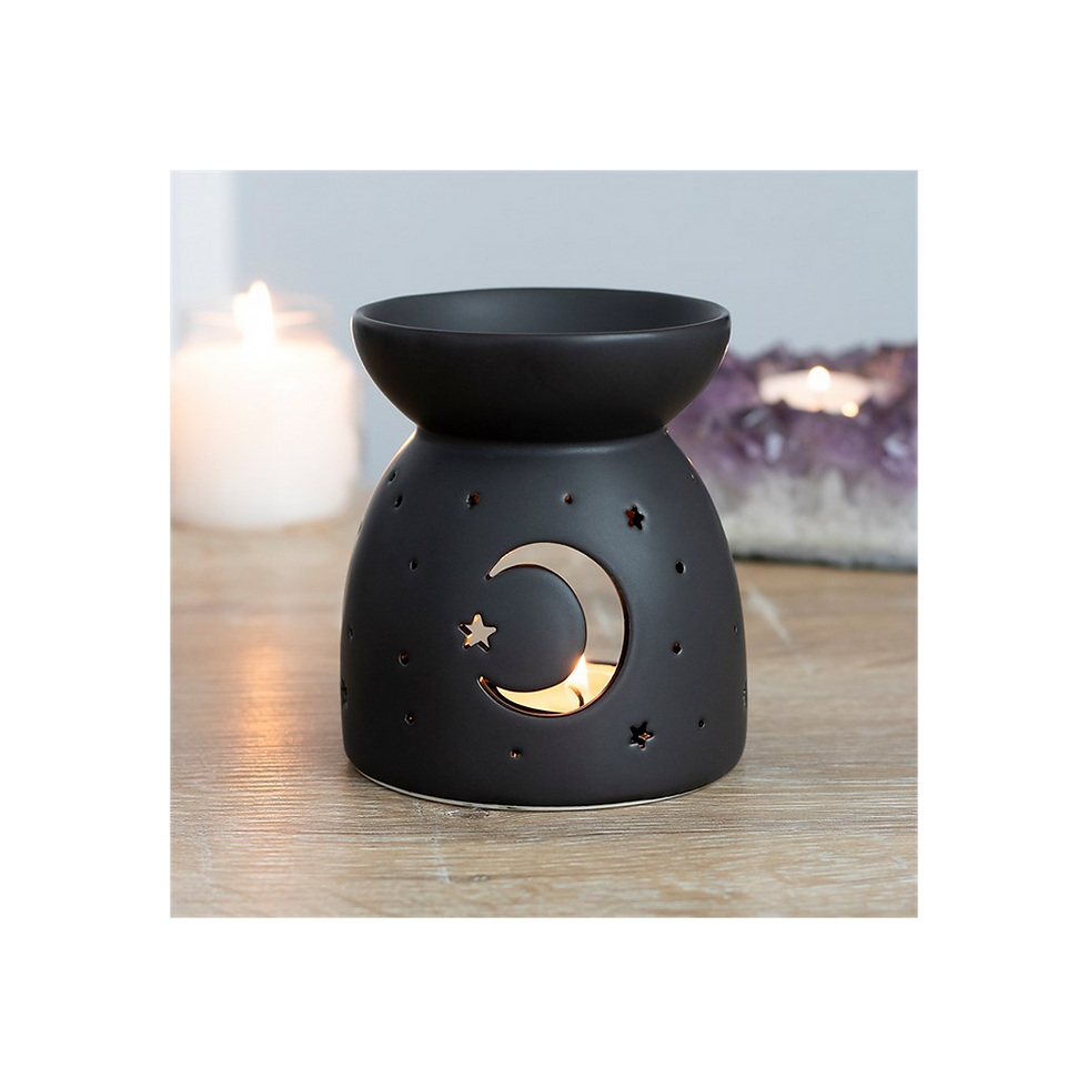 Thumbnail: Black Mystical Moon Cut Out Oil Burner