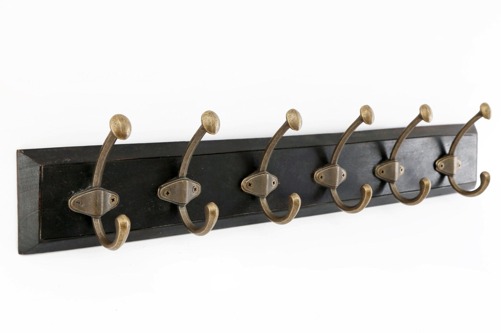 Wooden Base With 6 Brass Large Coat Hooks Shipping furniture UK