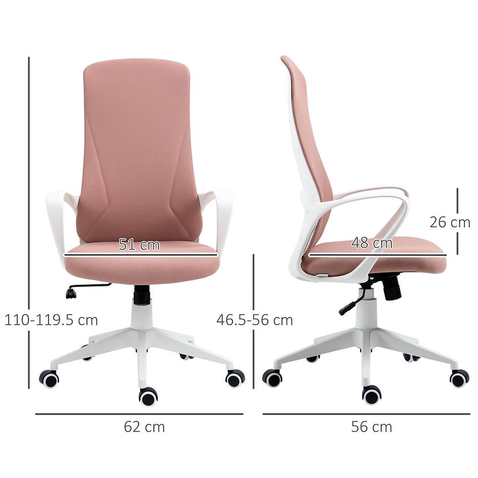Thumbnail: High-Back Home Office Chair Height Adjustable Elastic Desk Chair Pink