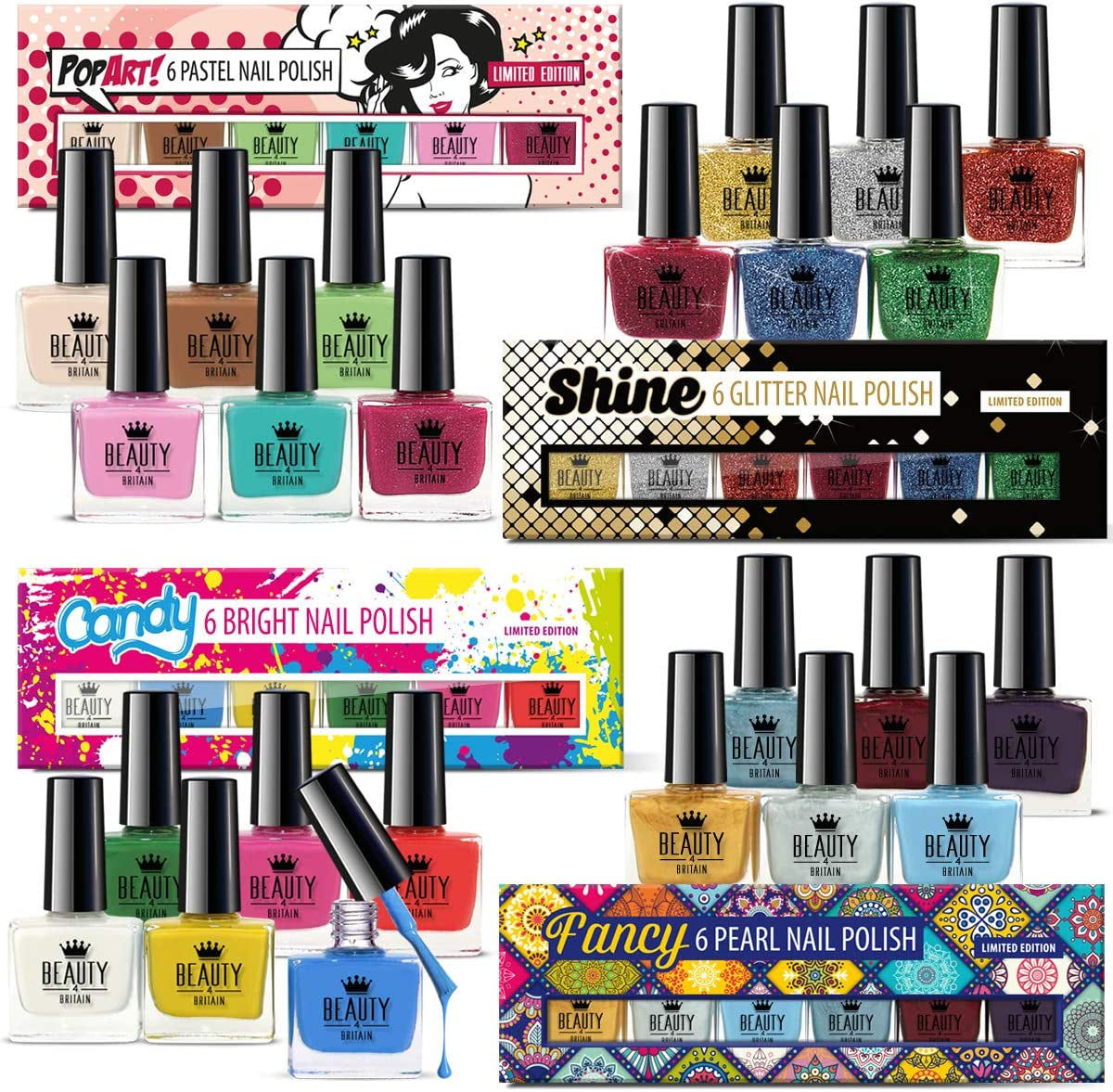 Ultimate Luxe Nail Polish Collection: 24 Shades in 4 Chic Gift Boxes
