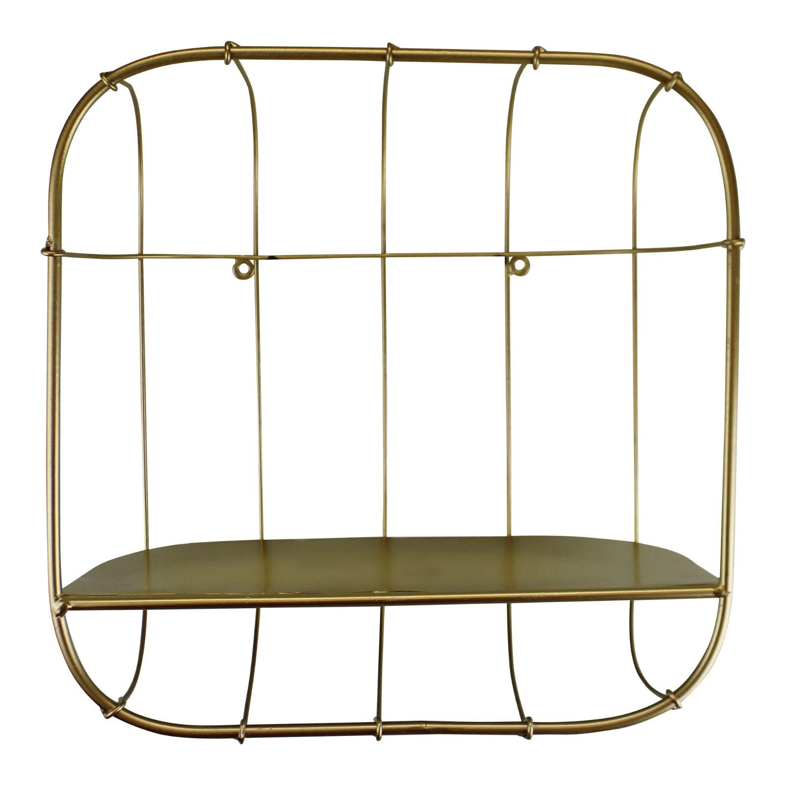 Gold Metal Wall Storage Shelf, Basket Design Shipping furniture UK