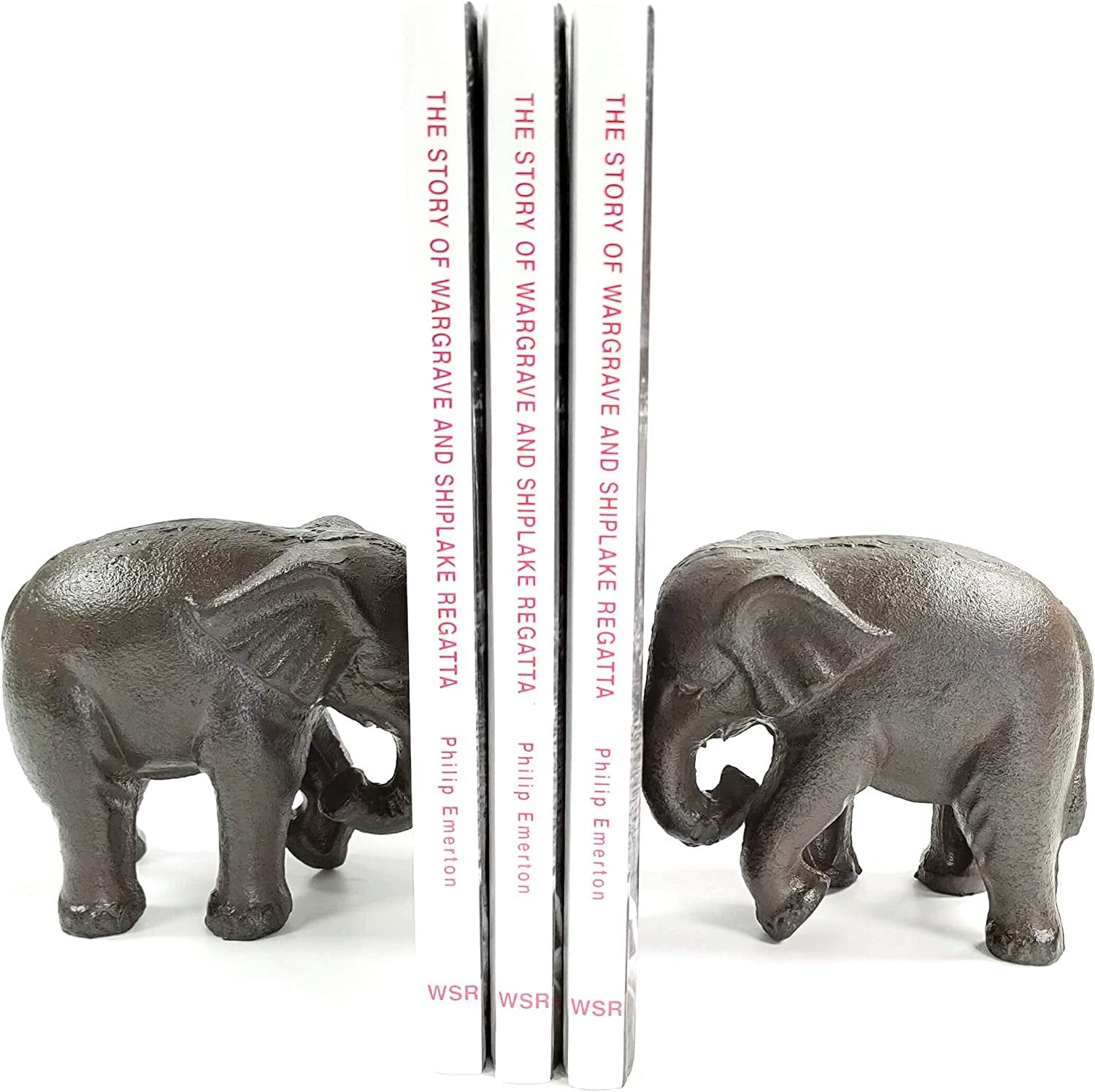 Cast Iron Bookends or Door stops. A set of 2 Walking Elephants. Ideal for an ani