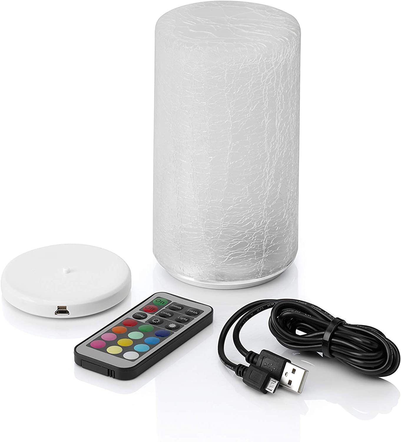 Light Up Your Space: Cordless Color-Changing LED Glass Table Lamp