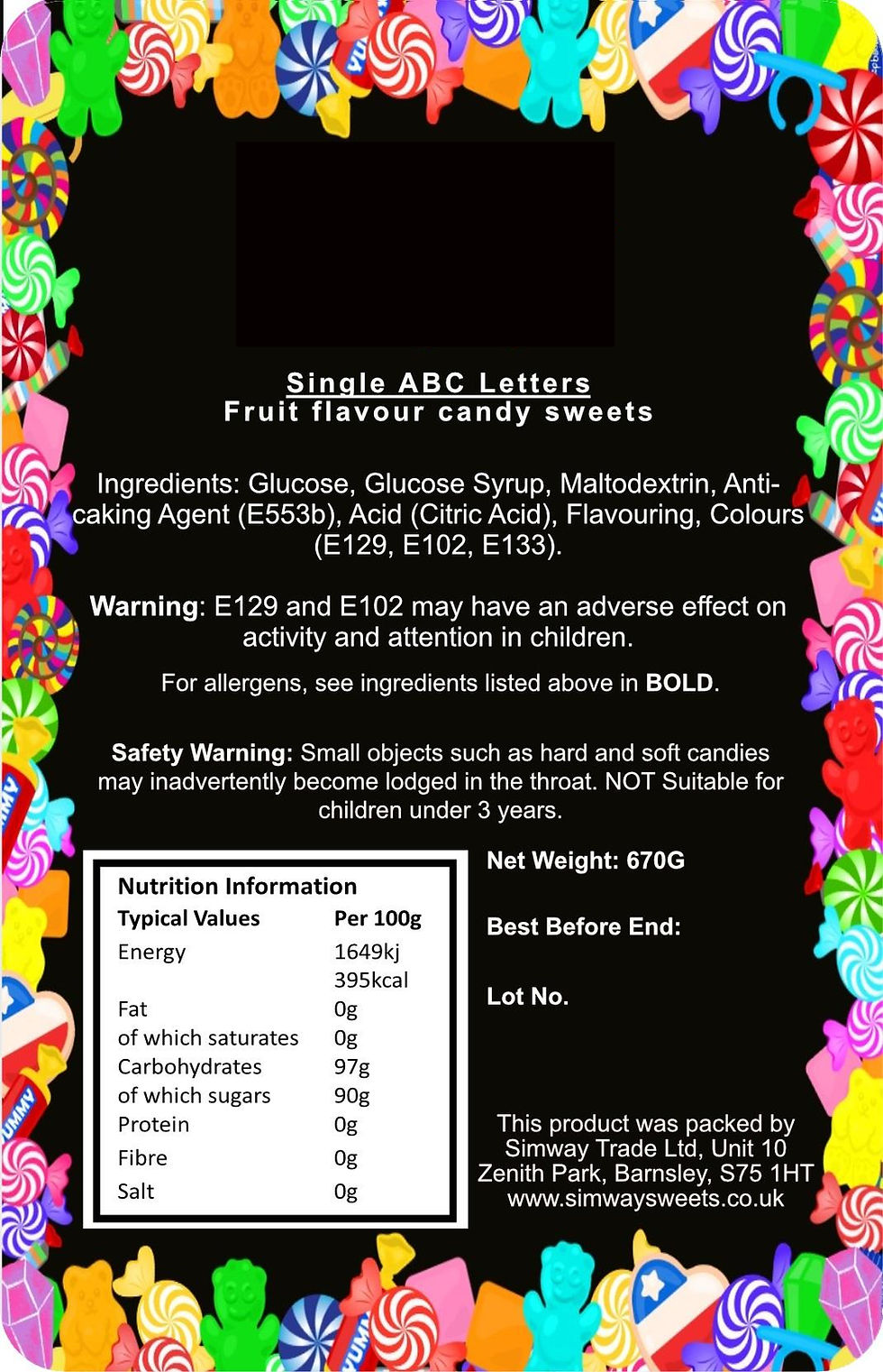 Thumbnail: ABC Letters Chalky Alphabet Sweets Jar - Retro Candy Gift for Kids & Adults