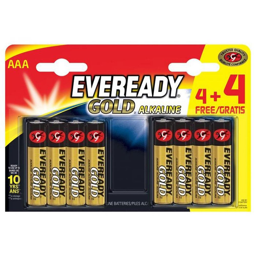 Thumbnail: Eveready Alkaline Gold AAA/LR03 Batteries - 8 Pack
