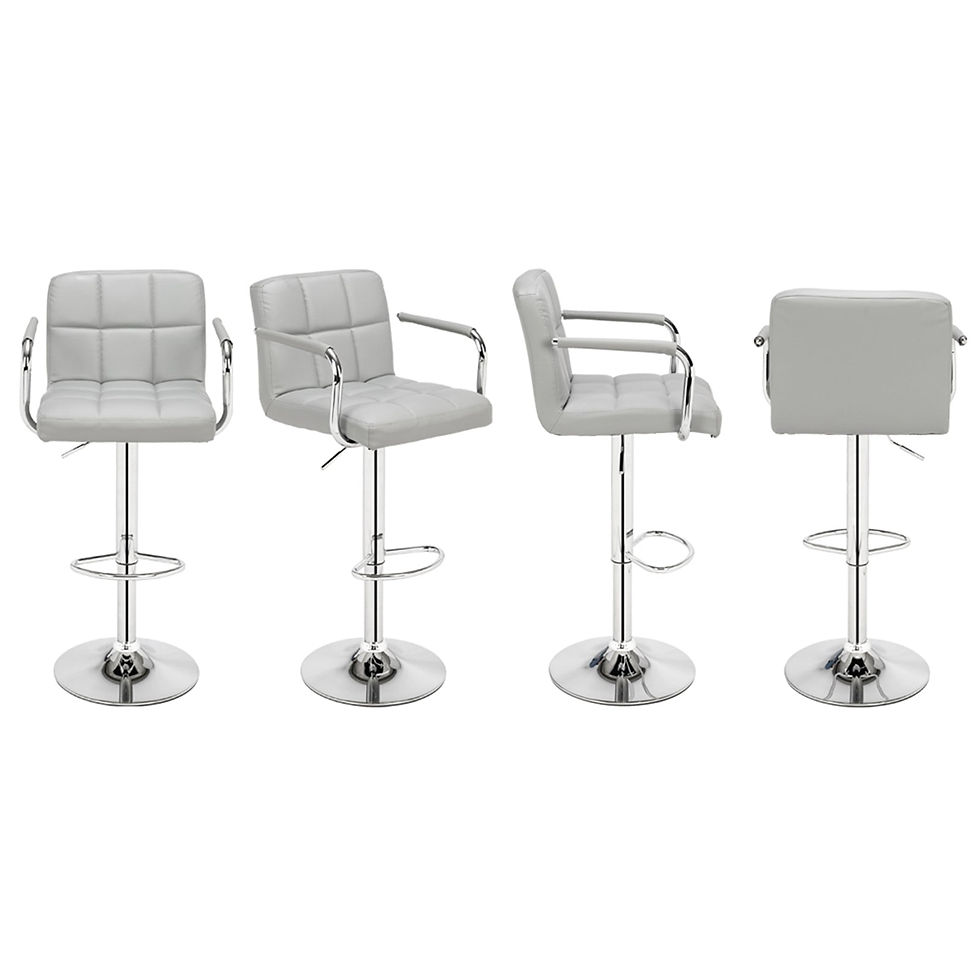 Thumbnail: 2pcs 60-80cm 6 Checks Round Cushion  Bar Stool Gray