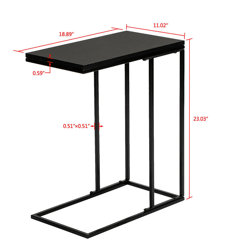 Thumbnail: Artisasset Black MDF Countertops Grey Wrought Iron Base Single Layer Snack Table
