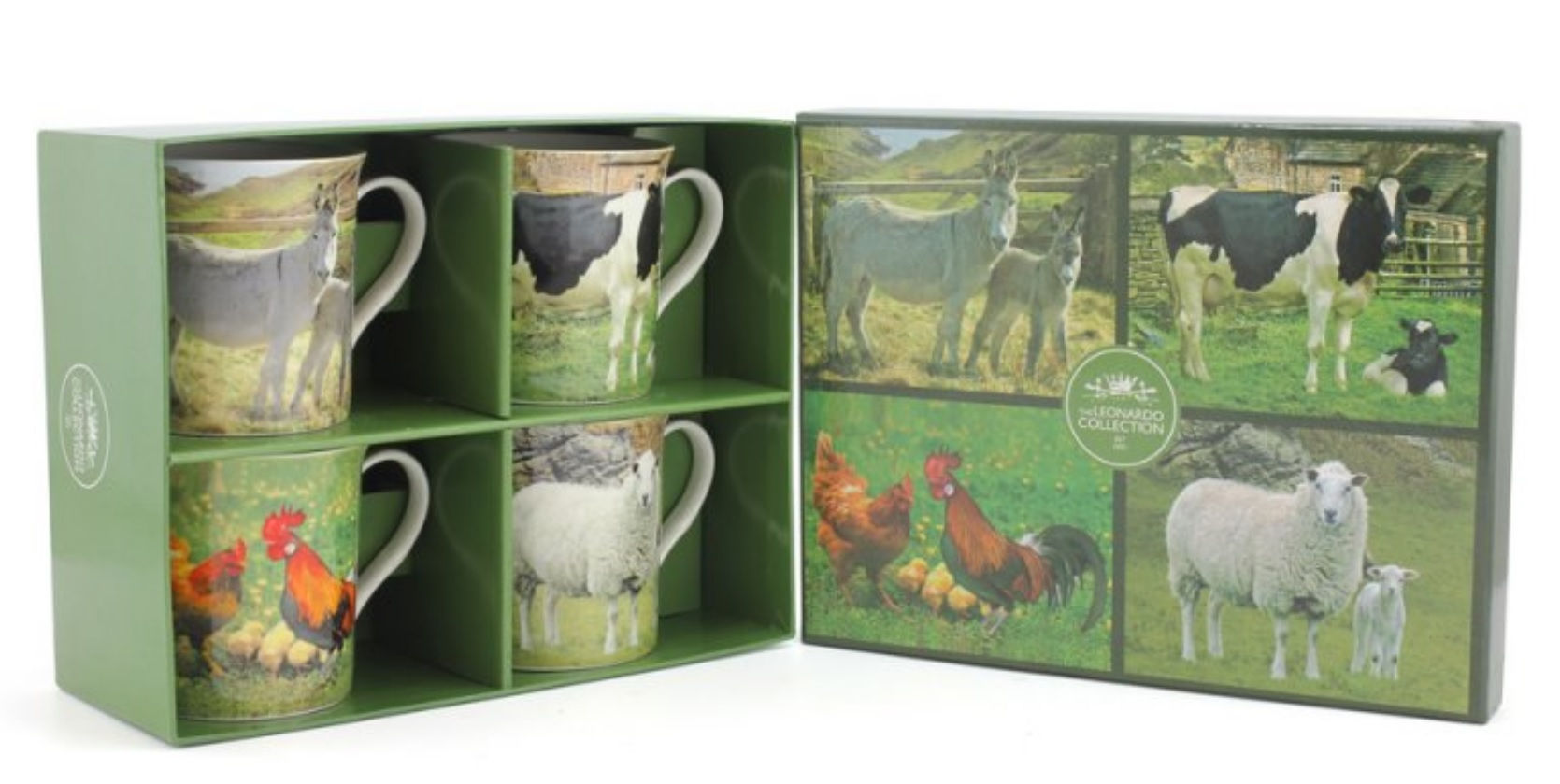 Set of 4 Farm Yard Animal Mugs Shipping furniture UK