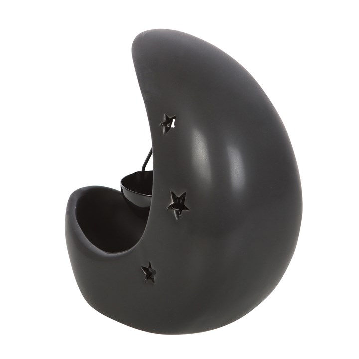 Thumbnail: Black Crescent Moon Hanging Oil Burner