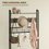 Thumbnail: Industrial Hall Tree Coat Rack Stand with Shoe Cabinet Grey