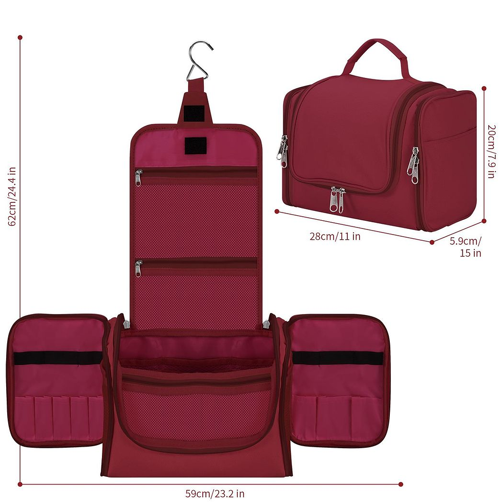 Thumbnail: Hanging Toiletry Travel Bag - Hot Pink