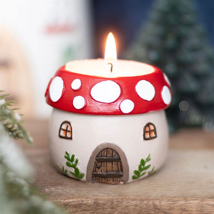 Thumbnail: Mushroom House Resin Tealight Holder