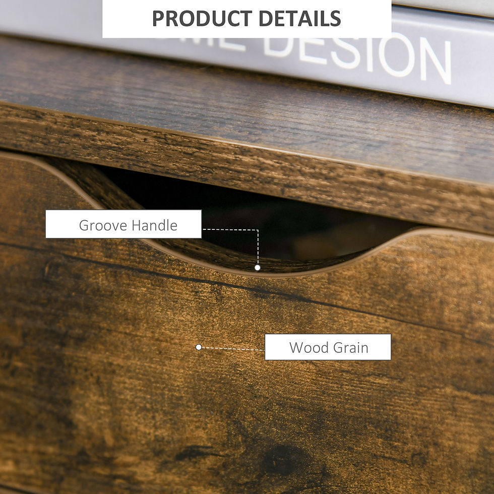 Thumbnail: End Table Bedside Desk Slim Storage Cabinet with Shelf Rustic Brown