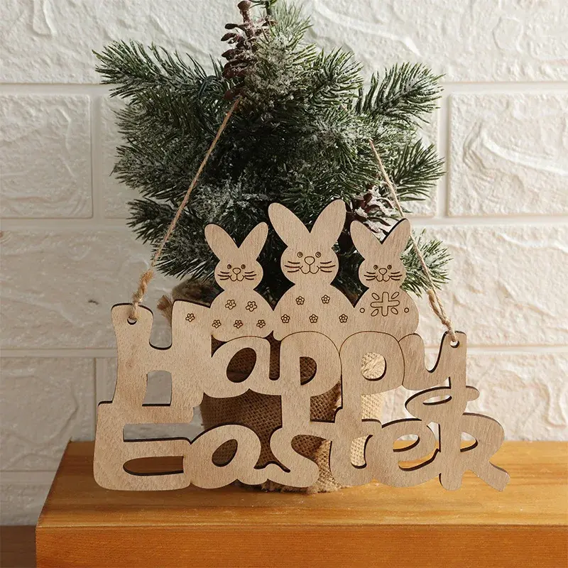 Thumbnail: Wooden Easter Decorations - Happy Easter Decor for Home