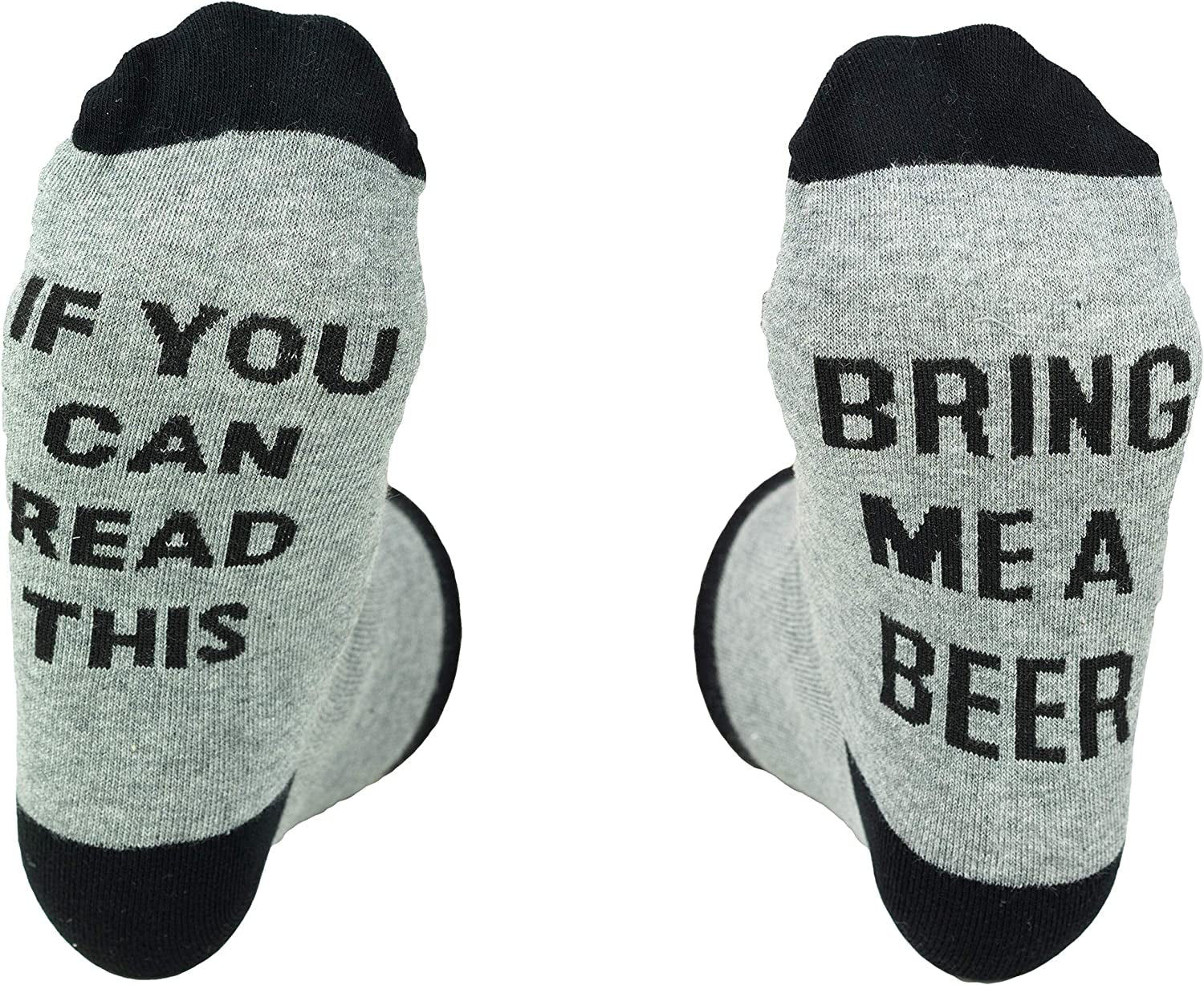 If you can read this bring me a beer socks black/grey Gift for Dad