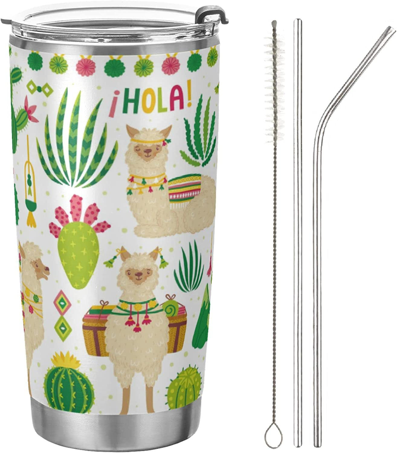 Adorable Alpacas and Cacti 20 oz Tumbler for Summer Sips