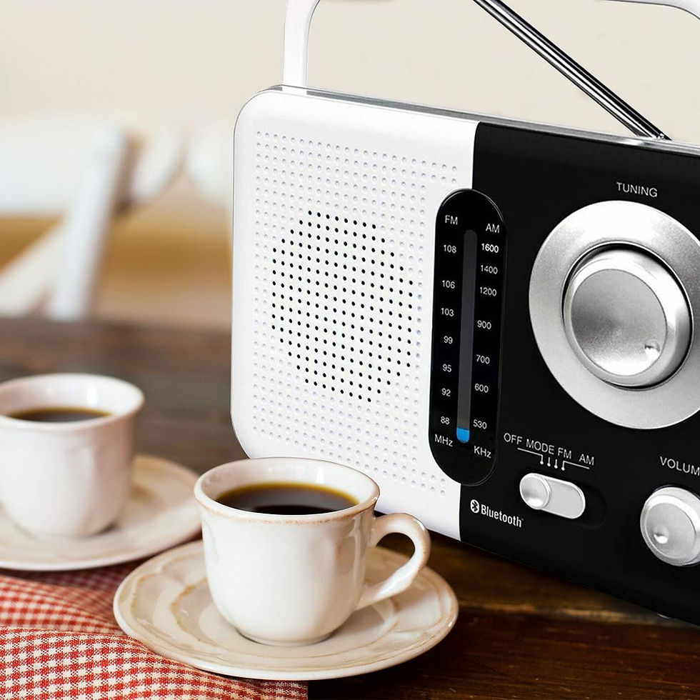 Thumbnail: Soundz SZ412 AM/FM Bluetooth Radio with USB Port And SD Card Slot, Black/White