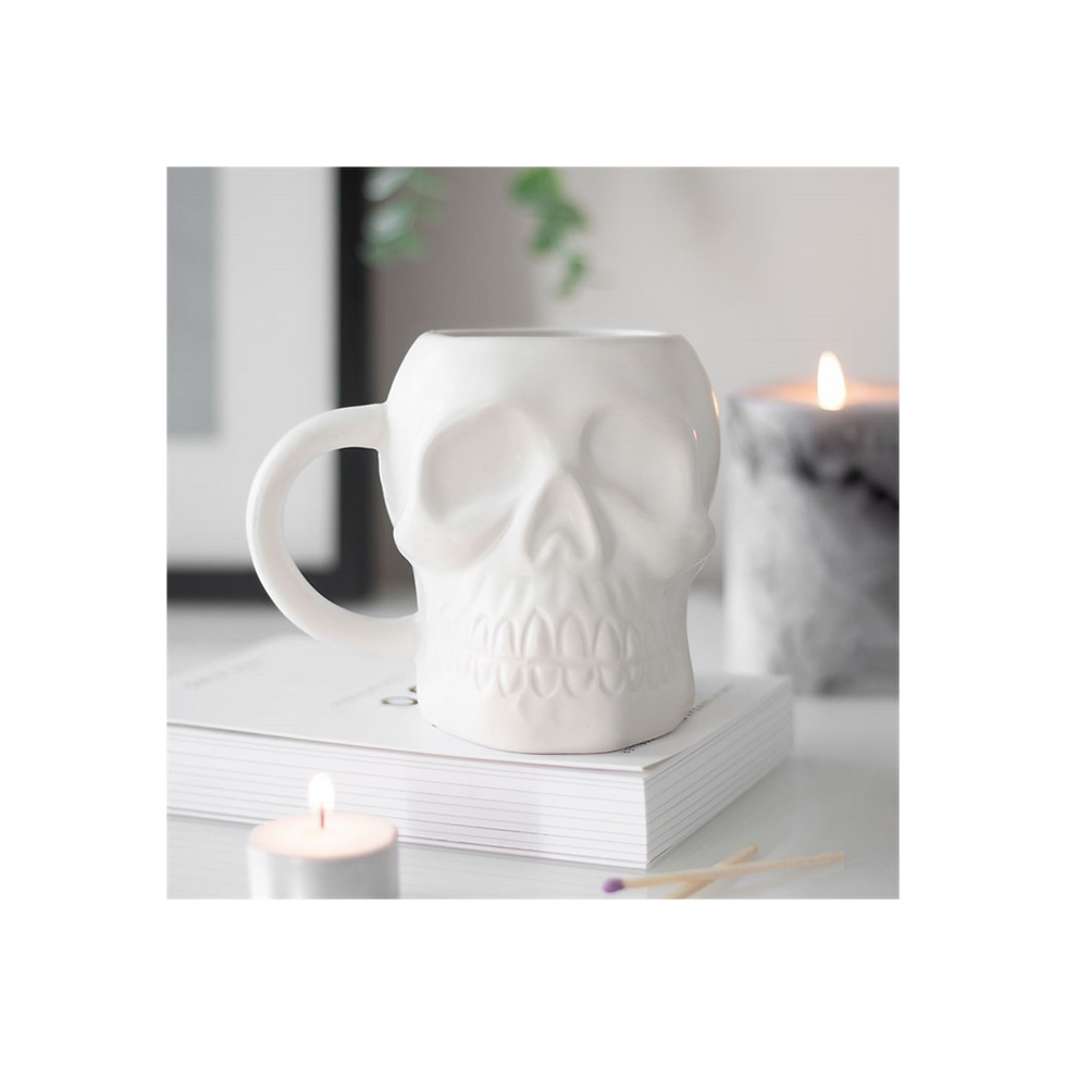 Thumbnail: Matte White Skull Mug