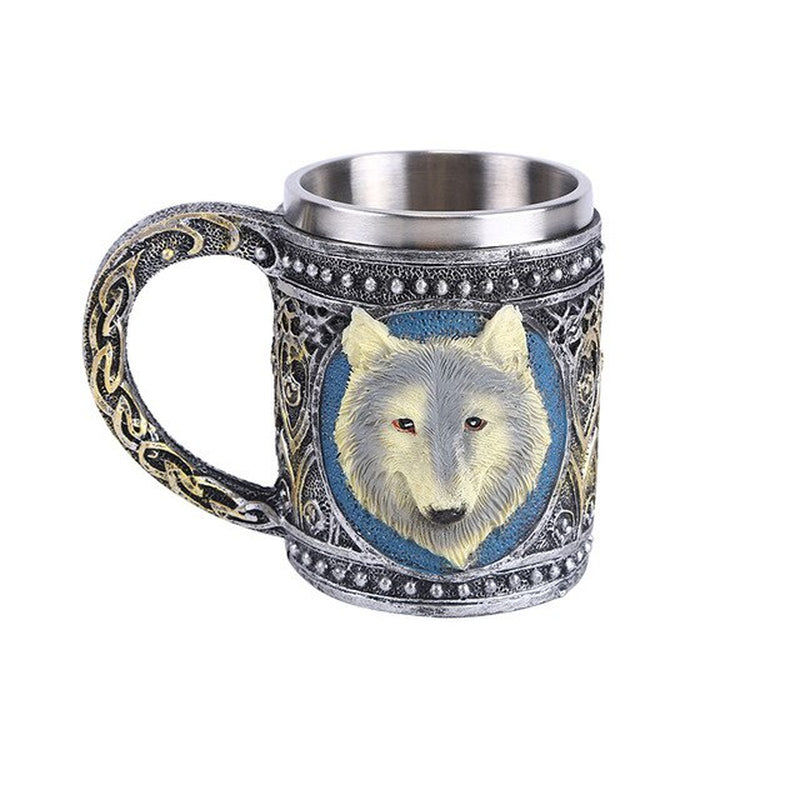 Thumbnail: Creative 3D Skull Beer Mug Resin Stainless Steel Double Layer Coffee Mug Funny M