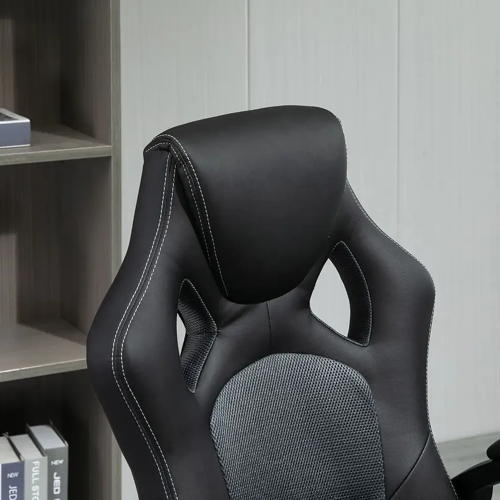 Thumbnail: Executive Racing Swivel Gaming Office Chair PU Leather Computer Desk Chair Grey