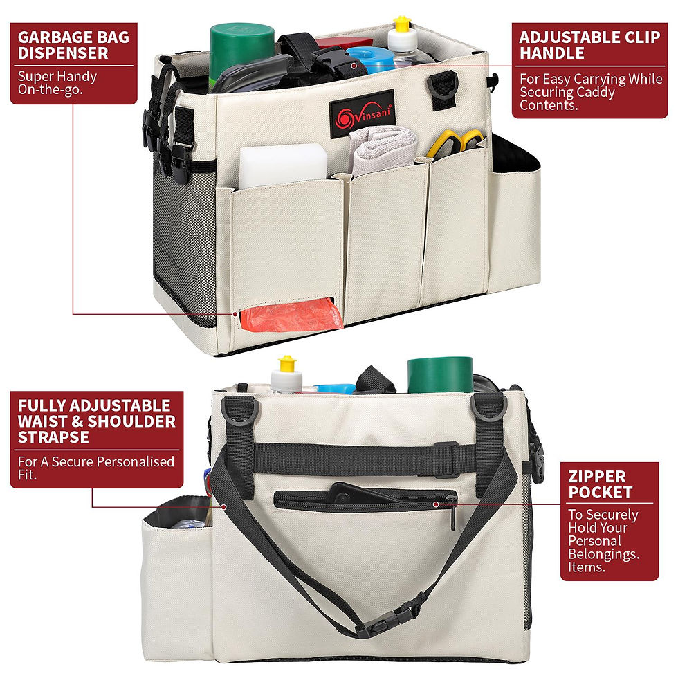 Thumbnail: Cleaning Caddy Multifunctional Storage Organiser Bag w Handle & Straps