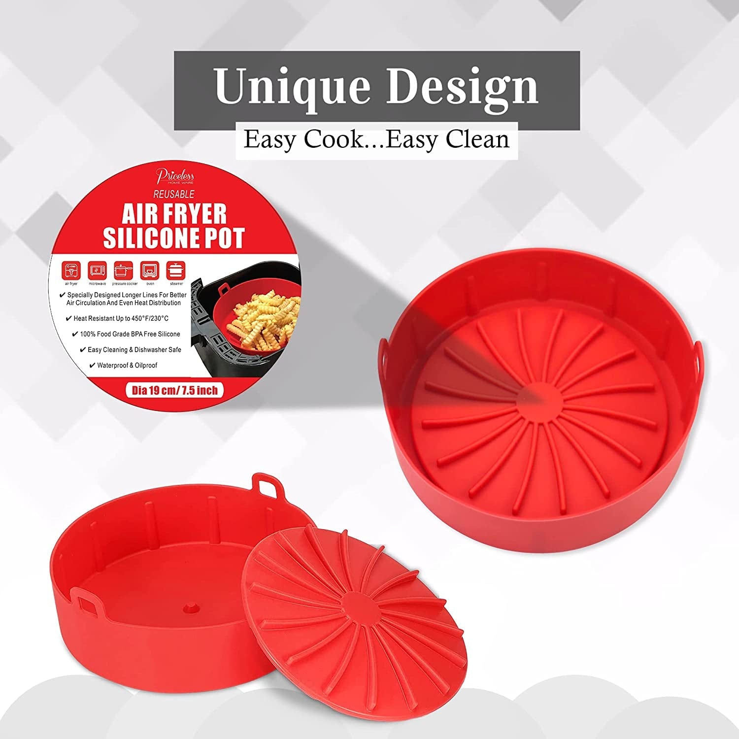 Silicone Pot - Air Fryer Oven Accessory Set for a Spotless Kitchen