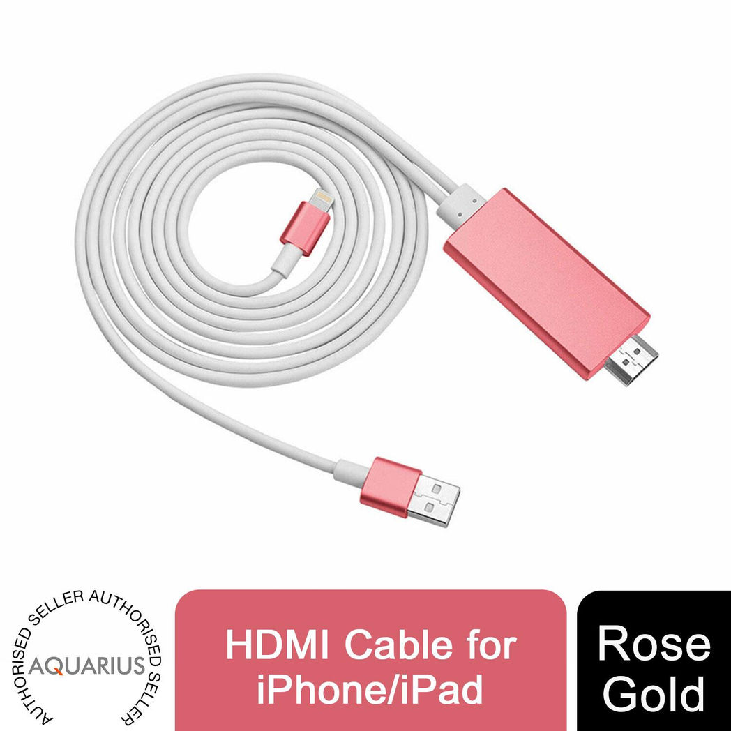 Full HD Support HDMI Connector Cable for Phone/Pad Rose Gold