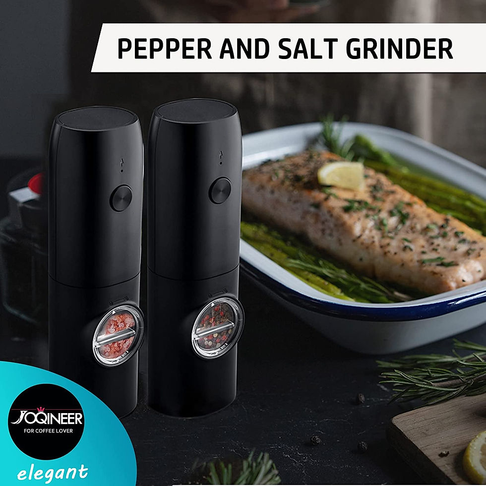 Thumbnail: Electric Salt and Pepper Grinder Set with USB Rechargeable Charging Base, Electr