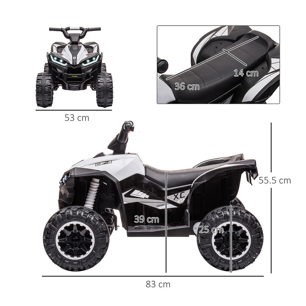 Thumbnail: 12V Electric Quad Bikes for Kids Ride On Car ATV Toy for 3-5 Years 